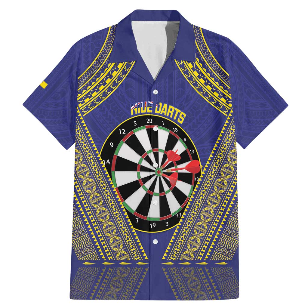 Personalised Niue Darts Family Matching Mermaid Dress and Hawaiian Shirt Dart Board Hiapo Pattern - Polynesian Pride