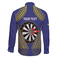 Personalised Niue Darts Family Matching Tank Maxi Dress and Hawaiian Shirt Dart Board Hiapo Pattern - Polynesian Pride