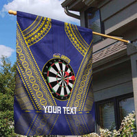 Personalised Niue Darts Garden Flag Dart Board Hiapo Pattern - Polynesian Pride