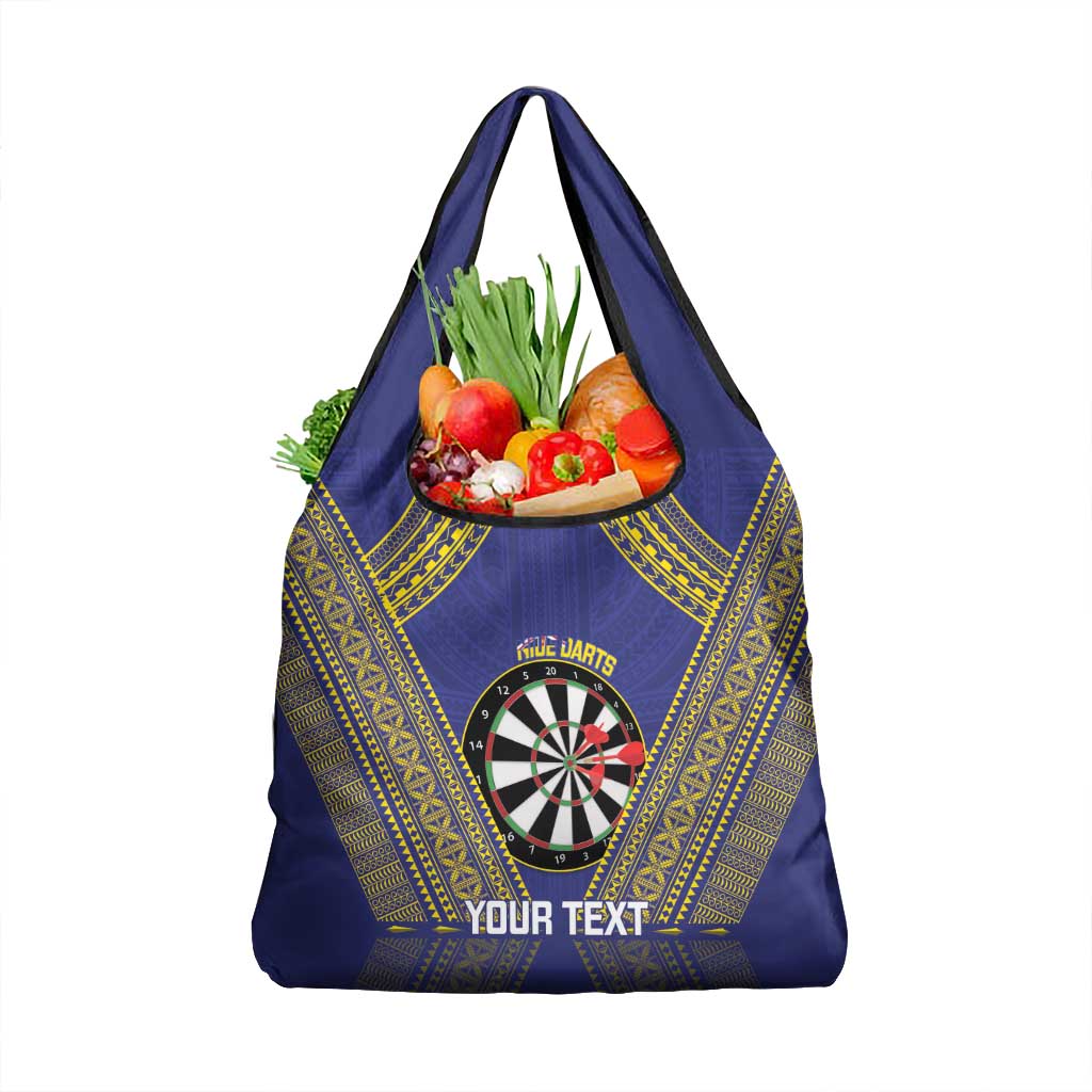 Personalised Niue Darts Grocery Bag Dart Board Hiapo Pattern - Polynesian Pride