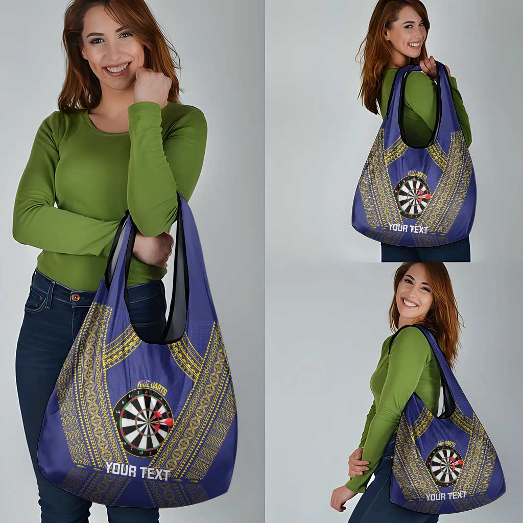 Personalised Niue Darts Grocery Bag Dart Board Hiapo Pattern - Polynesian Pride