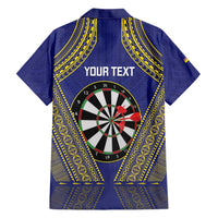 Personalised Niue Darts Hawaiian Shirt Dart Board Hiapo Pattern - Polynesian Pride