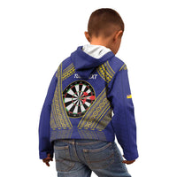 Personalised Niue Darts Kid Hoodie Dart Board Hiapo Pattern - Polynesian Pride