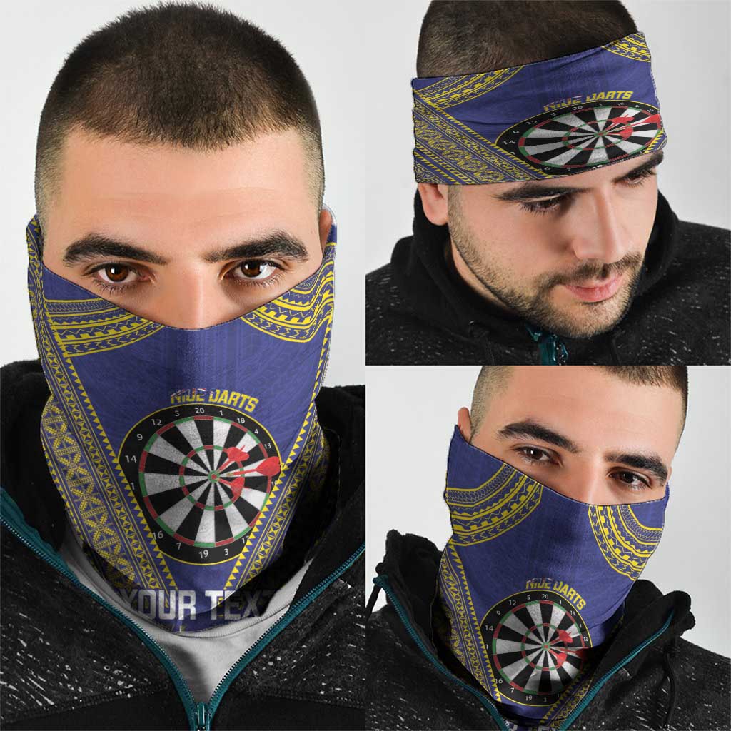 Personalised Niue Darts Neck Gaiter Dart Board Hiapo Pattern - Polynesian Pride