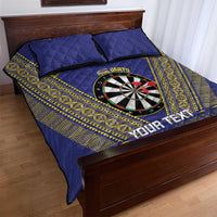 Personalised Niue Darts Quilt Bed Set Dart Board Hiapo Pattern - Polynesian Pride