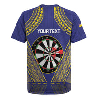Personalised Niue Darts Rugby Jersey Dart Board Hiapo Pattern - Polynesian Pride