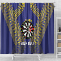 Personalised Niue Darts Shower Curtain Dart Board Hiapo Pattern - Polynesian Pride