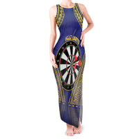 Personalised Niue Darts Tank Maxi Dress Dart Board Hiapo Pattern - Polynesian Pride