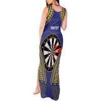 Personalised Niue Darts Tank Maxi Dress Dart Board Hiapo Pattern - Polynesian Pride