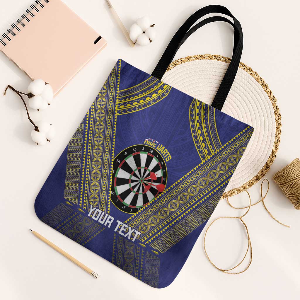 Personalised Niue Darts Tote Bag Dart Board Hiapo Pattern - Polynesian Pride