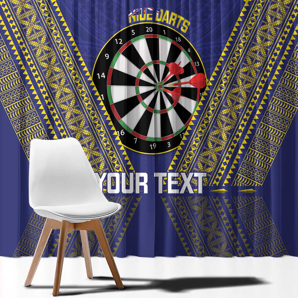 Personalised Niue Darts Window Curtain Dart Board Hiapo Pattern - Polynesian Pride