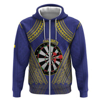Personalised Niue Darts Zip Hoodie Dart Board Hiapo Pattern - Polynesian Pride