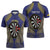 Personalised Niue Darts Zipper Polo Shirt Dart Board Hiapo Pattern - Polynesian Pride