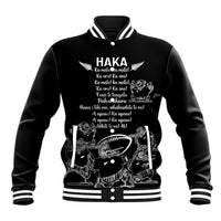 New Zealand Silver Fern Rugby Baseball Jacket Haka Aotearoa Kiwi Dance LT14 Unisex Black - Polynesian Pride