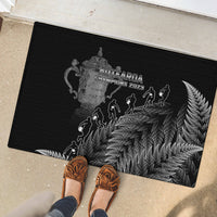 Custom New Zealand Silver Fern Rugby Rubber Doormat All Black Go Champions 2023 With Trophy Proud LT14 - Polynesian Pride