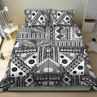 Black Bula Fiji Bedding Set Unique Masi Tapa Pattern