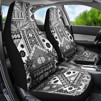 Black Bula Fiji Car Seat Cover Unique Masi Tapa Pattern