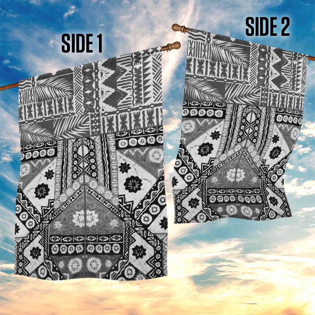 Black Bula Fiji Garden Flag Unique Masi Tapa Pattern LT14 - Polynesian Pride