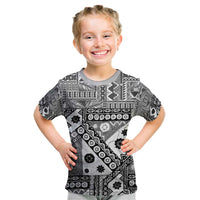 Black Bula Fiji Kid T Shirt Unique Masi Tapa Pattern LT14 Black - Polynesian Pride