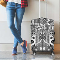 Black Bula Fiji Luggage Cover Unique Masi Tapa Pattern LT14 - Polynesian Pride