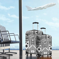 Black Bula Fiji Luggage Cover Unique Masi Tapa Pattern LT14 - Polynesian Pride