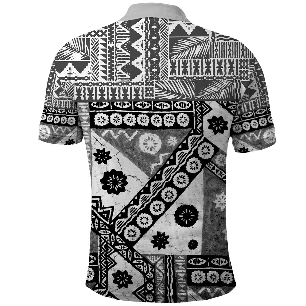 Black Bula Fiji Polo Shirt Unique Masi Tapa Pattern LT14 - Polynesian Pride