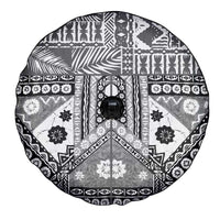 Black Bula Fiji Spare Tire Cover Unique Masi Tapa Pattern LT14 - Polynesian Pride