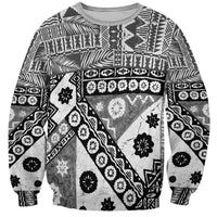Black Bula Fiji Sweatshirt Unique Masi Tapa Pattern LT14 Unisex Black - Polynesian Pride