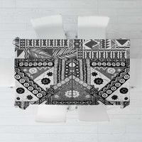Black Bula Fiji Tablecloth Unique Masi Tapa Pattern