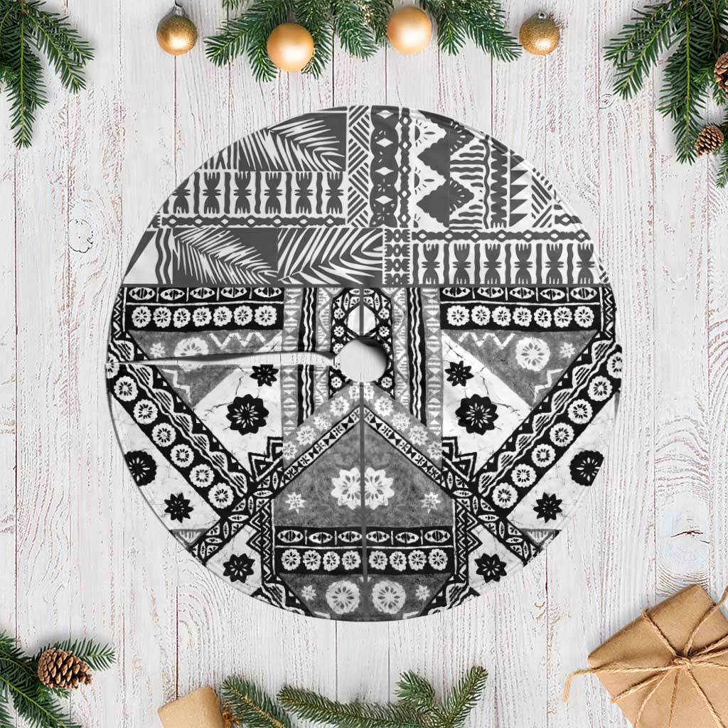 Black Bula Fiji Tree Skirt Unique Masi Tapa Pattern LT14 Casual Black - Polynesian Pride