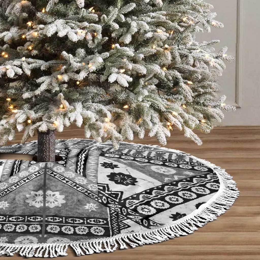 Black Bula Fiji Tree Skirt Unique Masi Tapa Pattern LT14 - Polynesian Pride
