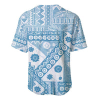 Blue Bula Fiji Baseball Jersey Unique Masi Tapa Pattern LT14 - Polynesian Pride