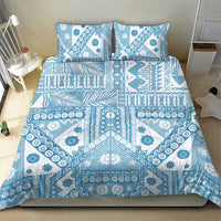 Blue Bula Fiji Bedding Set Unique Masi Tapa Pattern