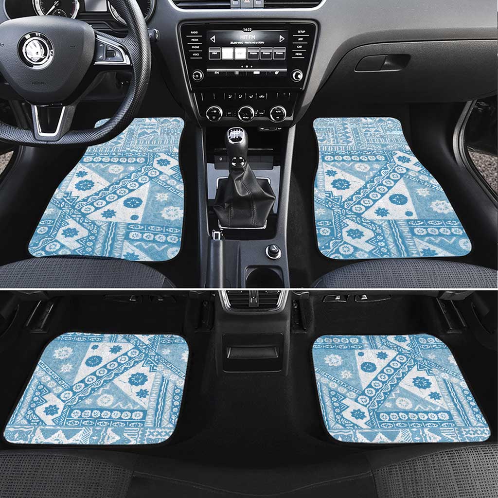 Blue Bula Fiji Car Mats Unique Masi Tapa Pattern