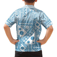 Blue Bula Fiji Kid Hawaiian Shirt Unique Masi Tapa Pattern LT14 - Polynesian Pride