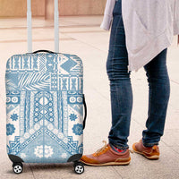 Blue Bula Fiji Luggage Cover Unique Masi Tapa Pattern LT14 Blue - Polynesian Pride