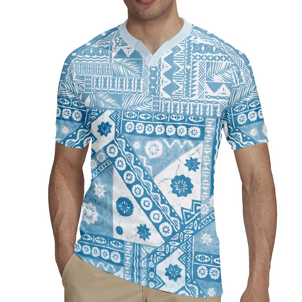 Blue Bula Fiji Rugby Jersey Unique Masi Tapa Pattern LT14 - Polynesian Pride