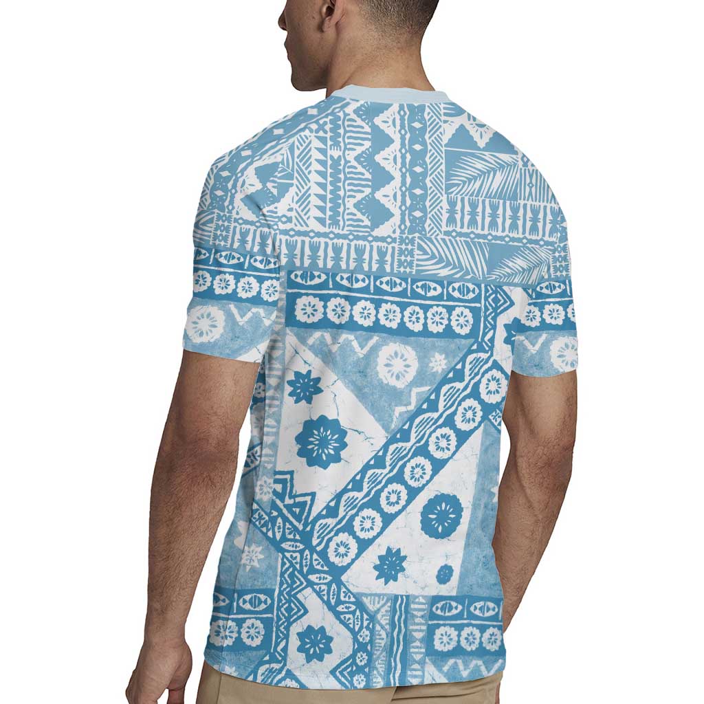 Blue Bula Fiji Rugby Jersey Unique Masi Tapa Pattern LT14 - Polynesian Pride