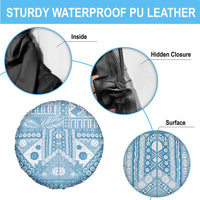 Blue Bula Fiji Spare Tire Cover Unique Masi Tapa Pattern LT14 - Polynesian Pride