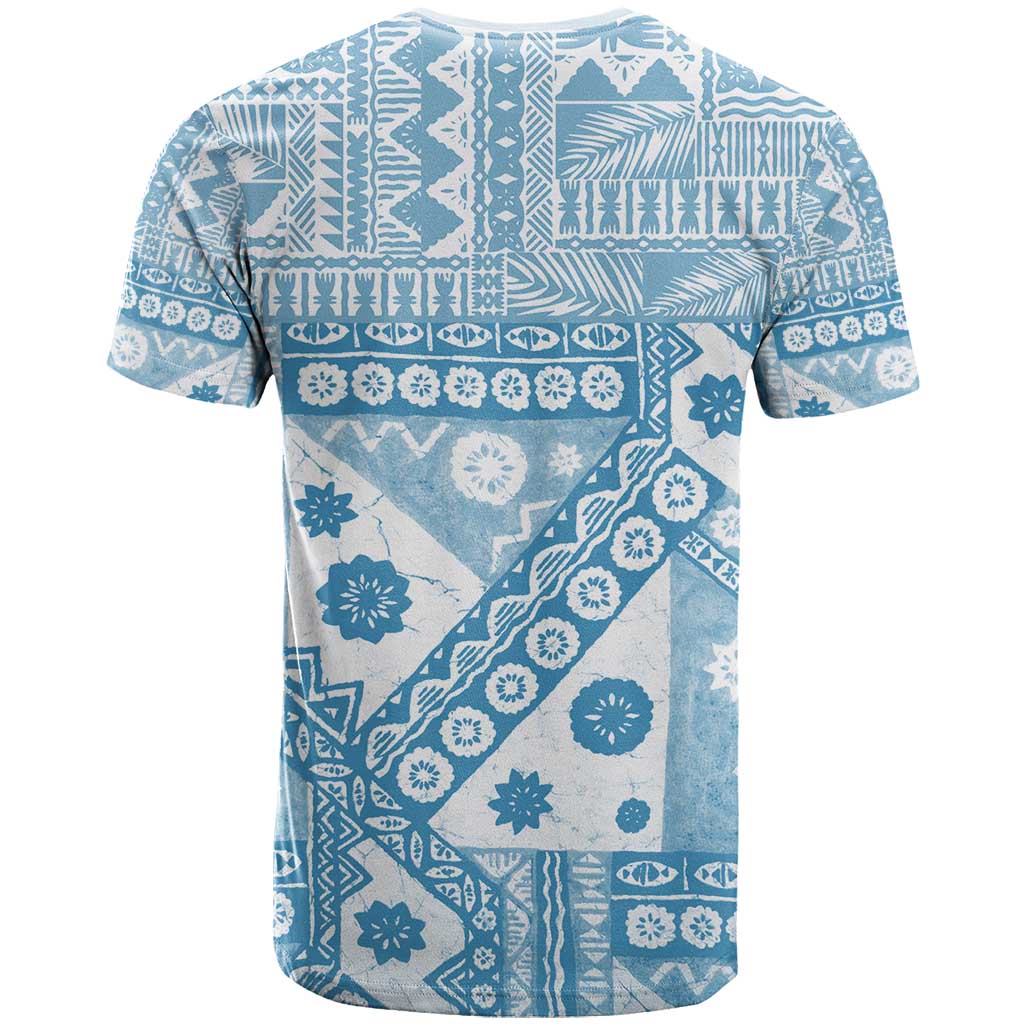 Blue Bula Fiji T Shirt Unique Masi Tapa Pattern LT14 - Polynesian Pride