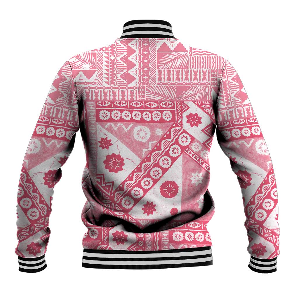 Pink Bula Fiji Baseball Jacket Unique Masi Tapa Pattern LT14 - Polynesian Pride