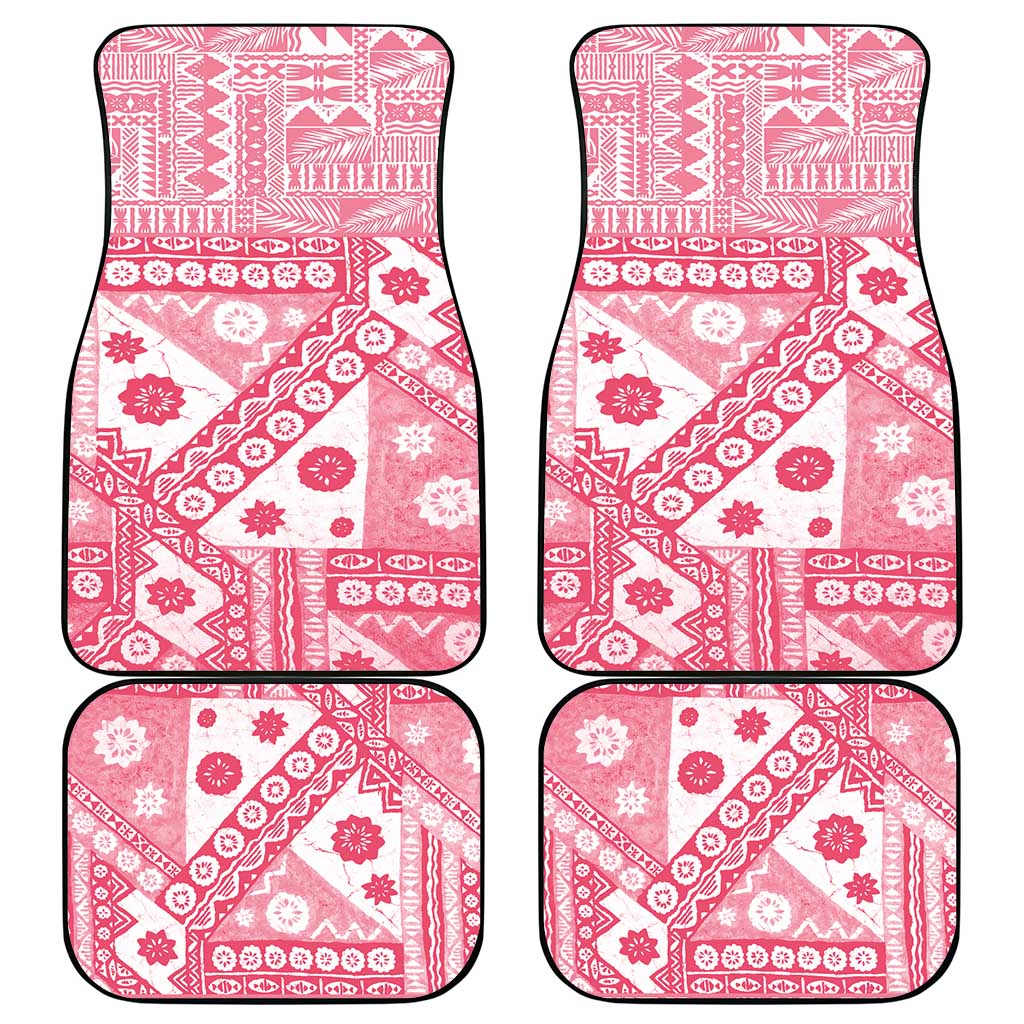 Pink Bula Fiji Car Mats Unique Masi Tapa Pattern