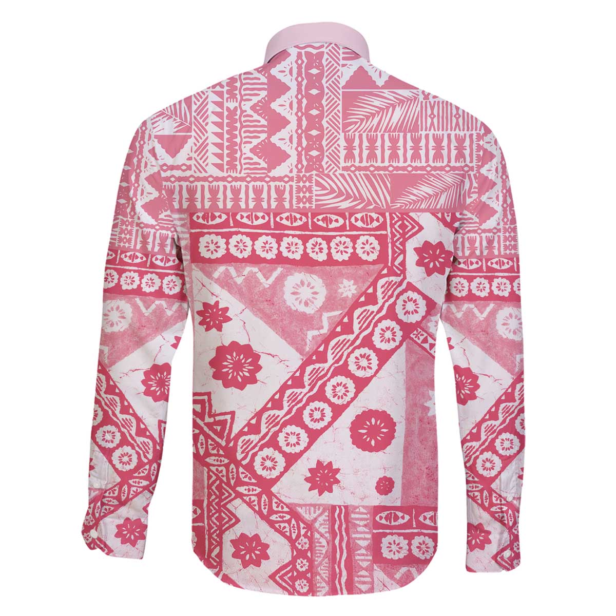 Pink Bula Fiji Family Matching Off The Shoulder Long Sleeve Dress and Hawaiian Shirt Unique Masi Tapa Pattern