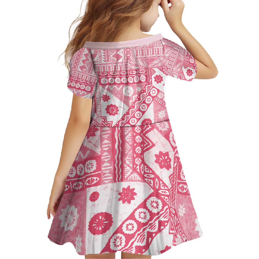 Pink Bula Fiji Family Matching Off Shoulder Maxi Dress and Hawaiian Shirt Unique Masi Tapa Pattern LT14 - Polynesian Pride