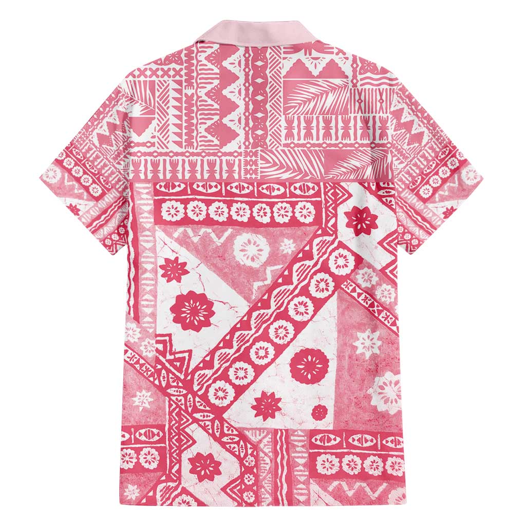 Pink Bula Fiji Family Matching Off Shoulder Maxi Dress and Hawaiian Shirt Unique Masi Tapa Pattern LT14 - Polynesian Pride