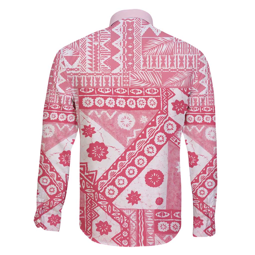 Pink Bula Fiji Family Matching Off Shoulder Maxi Dress and Hawaiian Shirt Unique Masi Tapa Pattern LT14 - Polynesian Pride