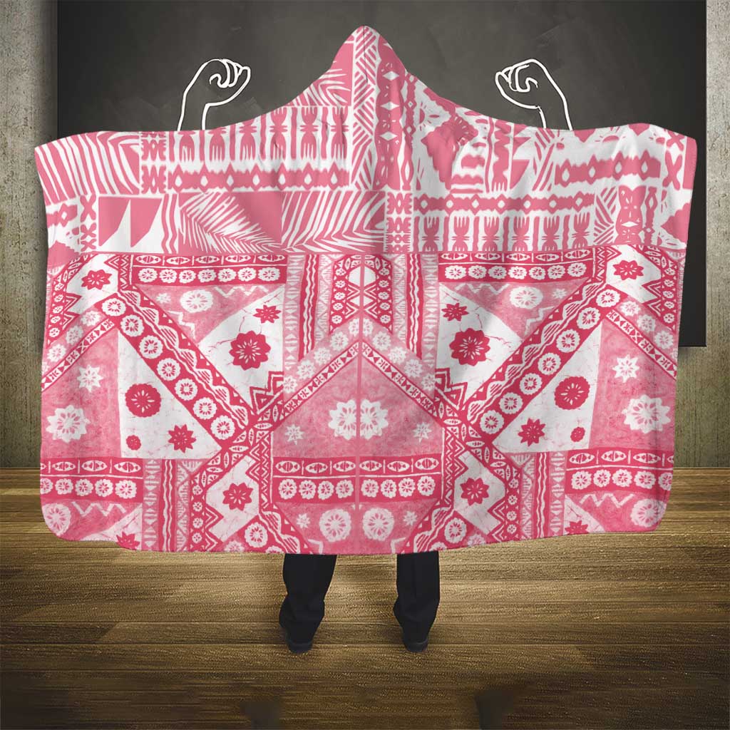 Pink Bula Fiji Hooded Blanket Unique Masi Tapa Pattern LT14 - Polynesian Pride