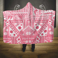 Pink Bula Fiji Hooded Blanket Unique Masi Tapa Pattern LT14 - Polynesian Pride