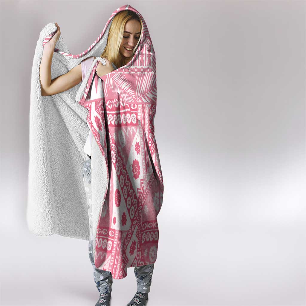 Pink Bula Fiji Hooded Blanket Unique Masi Tapa Pattern LT14 - Polynesian Pride