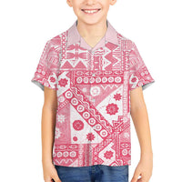 Pink Bula Fiji Kid Hawaiian Shirt Unique Masi Tapa Pattern LT14 Kid Pink - Polynesian Pride